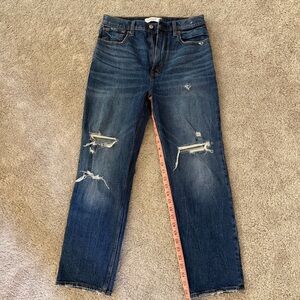Abercrombie & Fitch Ultra High Rise Ankle Straight Jeans | Distressed | 30